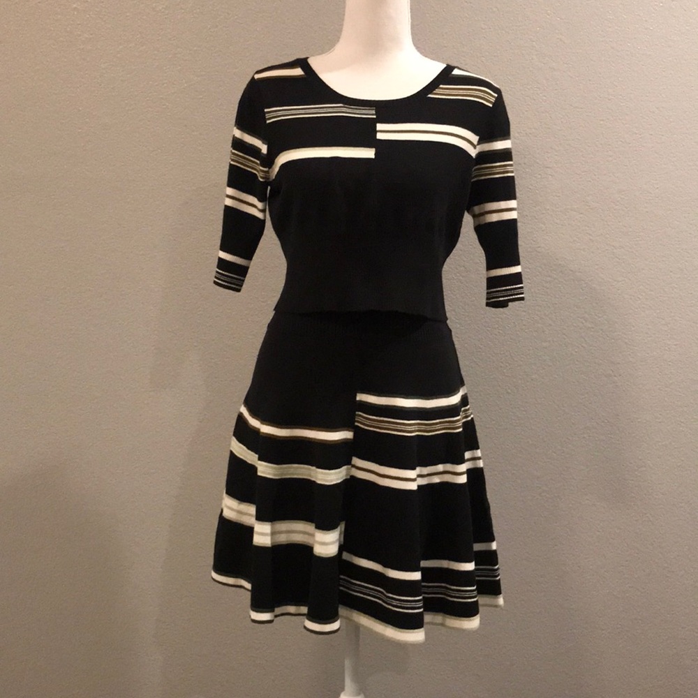 Crop sweater and skirt set